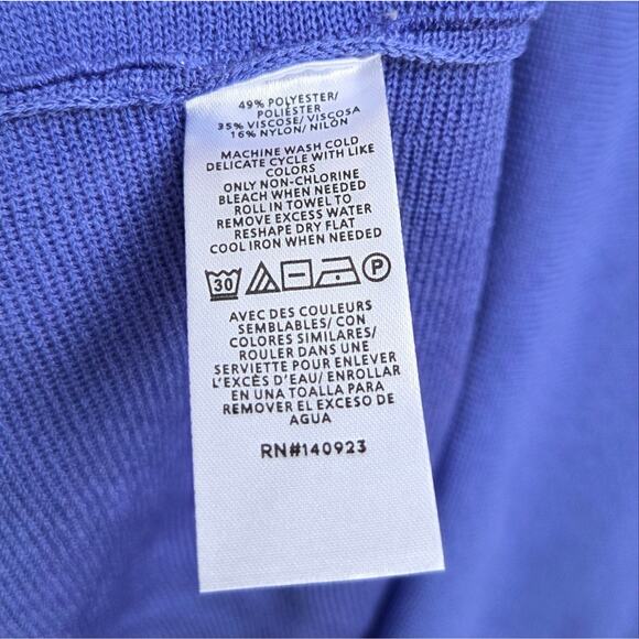 Ann Taylor Mock Neck Flare Sweater Dress Size XL Blue - Picture 5 of 6